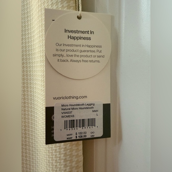NWT Vuori Micro Houndstooth Leggings - Picture 4 of 7